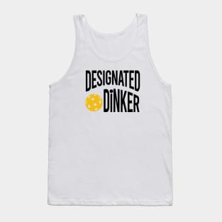 Funny Pickleball Pun Designated Dinker Black Tank Top